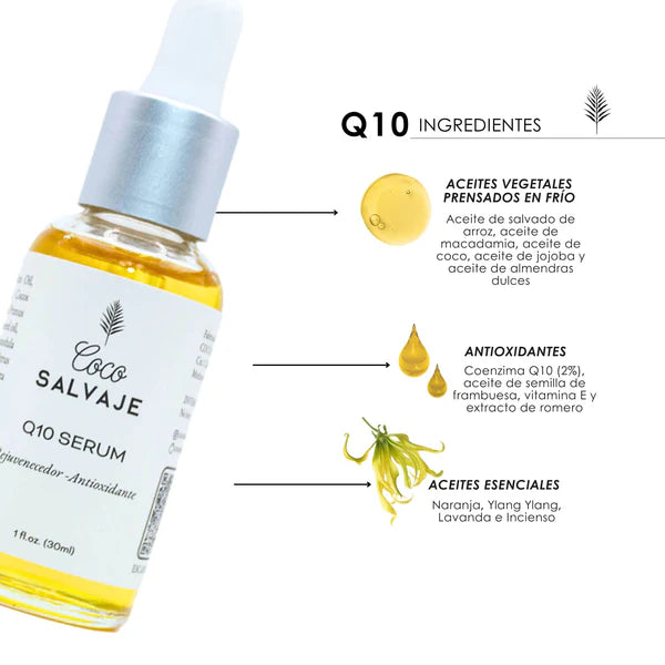 Sérum facial de 30 ml con Q10 rejuvenecedor con antioxidantes