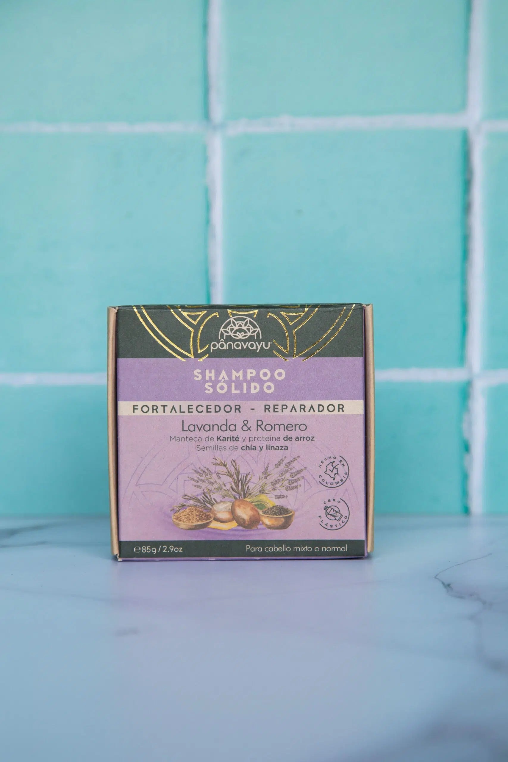 Shampoo sólido de lavanda y romero